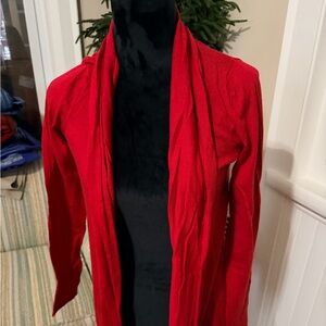 Cynthia Rowley Red Open Front Cardigan